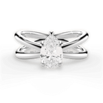 Ada Pear Cut Lab Grown Diamond 18Kt White Gold Engagement Ring