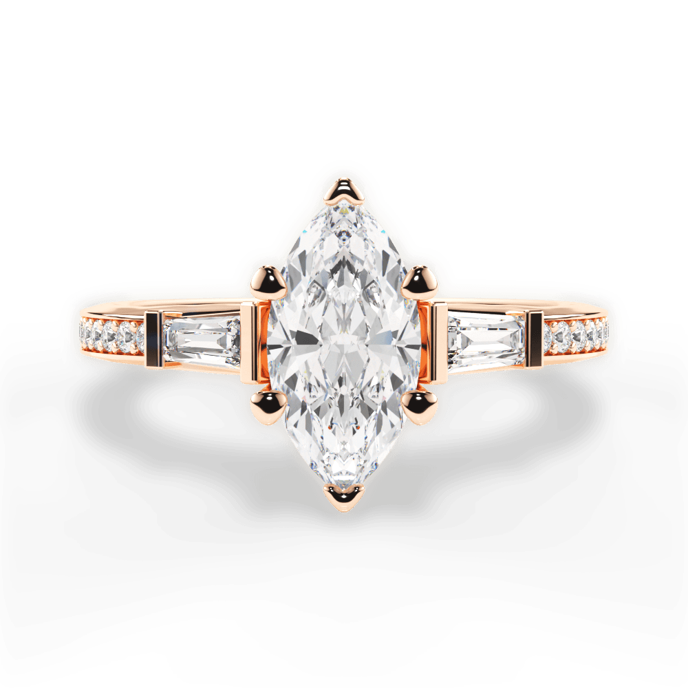 Katie Marquise Cut Lab Grown Diamond 18Kt Rose Gold Engagement Ring