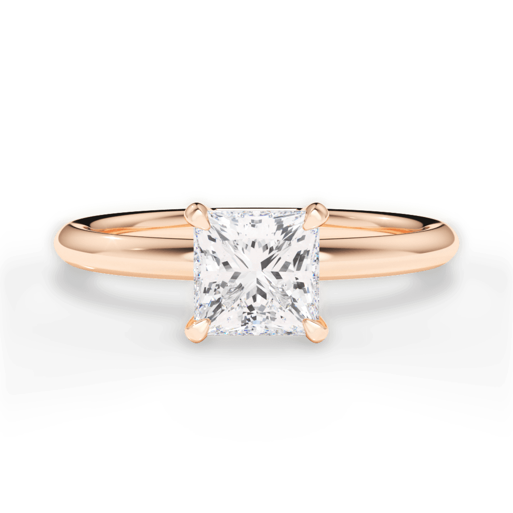 Brenda Princess Cut Lab Grown Diamond 18Kt Rose Gold Engagement Ring
