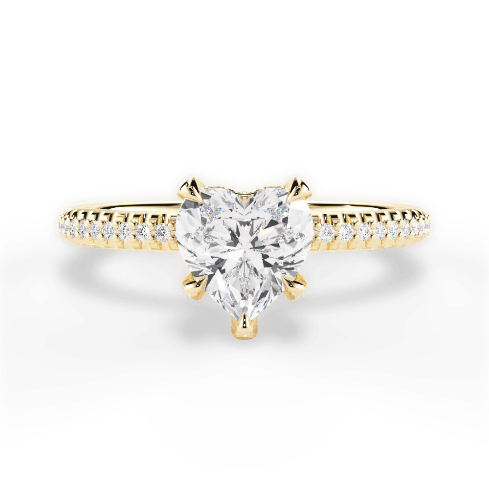 Helen Heart Cut Lab Grown Diamond 18Kt Yellow Gold Engagement Ring