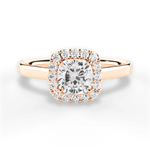 Fiona Cushion Cut Lab Grown Diamond 18Kt Rose Gold Engagement Ring