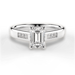 Brittany Emerald Cut Lab Grown Diamond 14Kt White Gold Engagement Ring