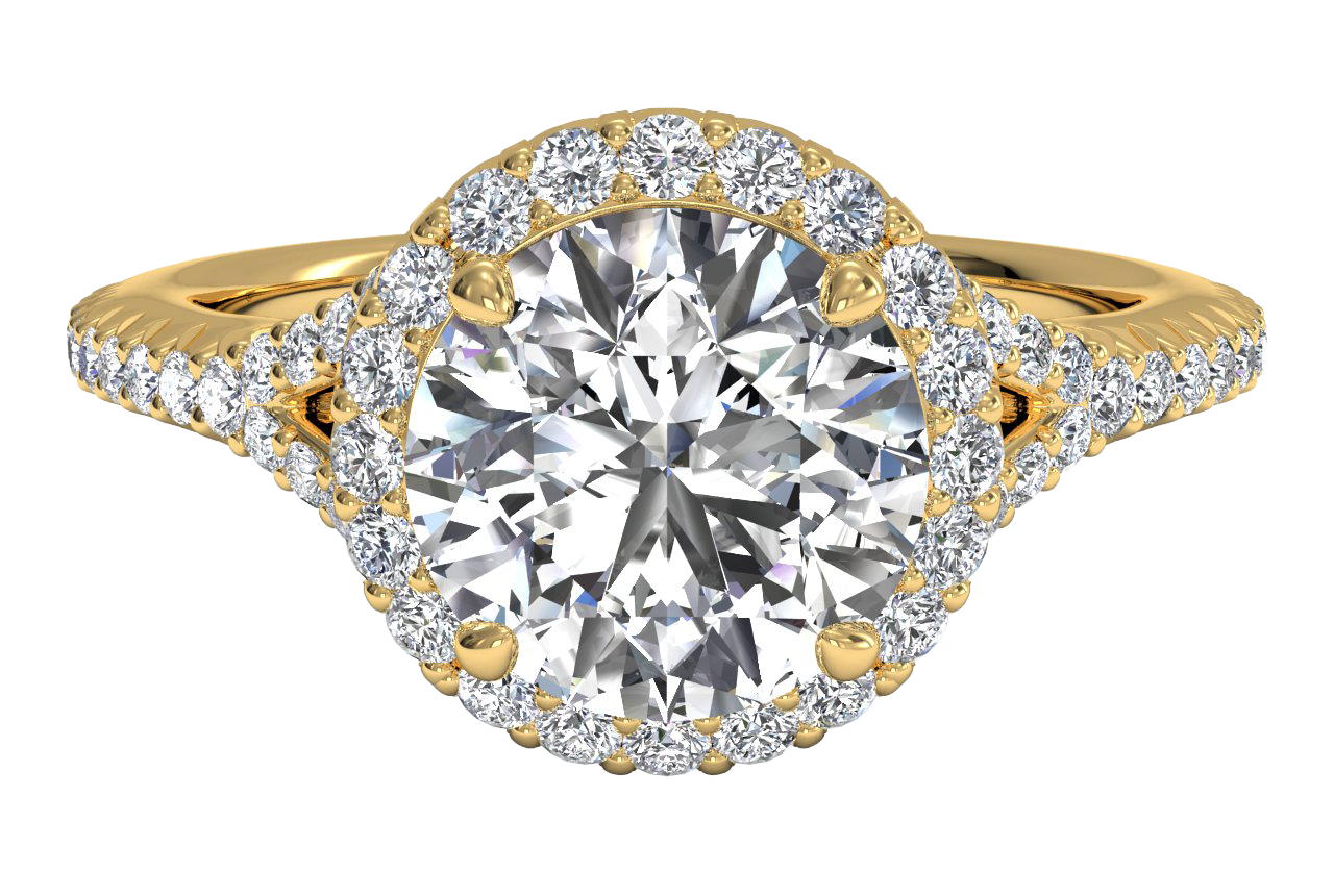 Judy Round Cut Lab Grown Diamond 18Kt Yellow Gold Engagement Ring
