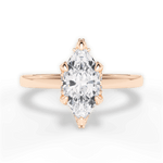 Gemma Marquise Cut Lab Grown Diamond 18Kt Rose Gold Engagement Ring