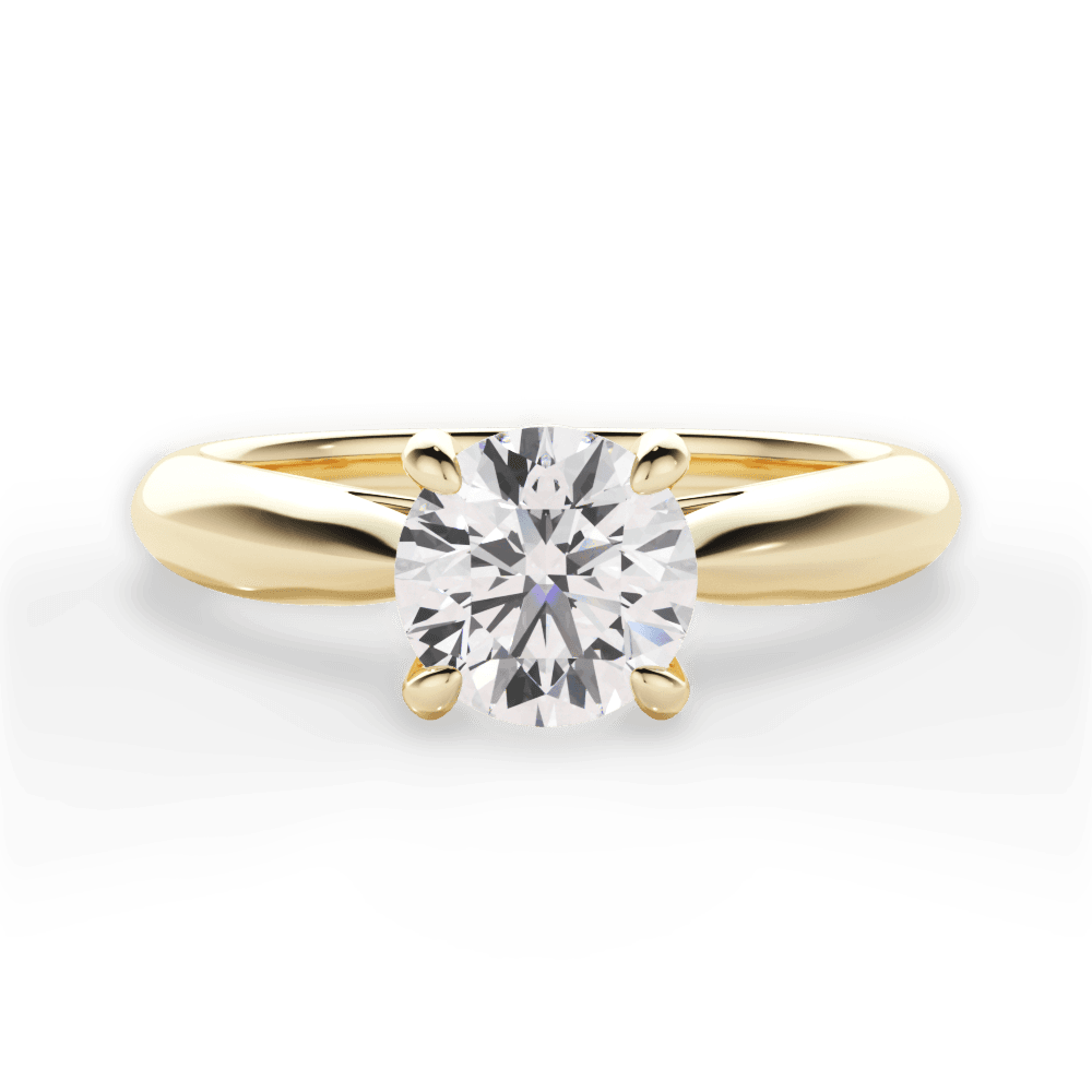 Dolores Round Cut Lab Grown Diamond 18Kt Yellow Gold Engagement Ring