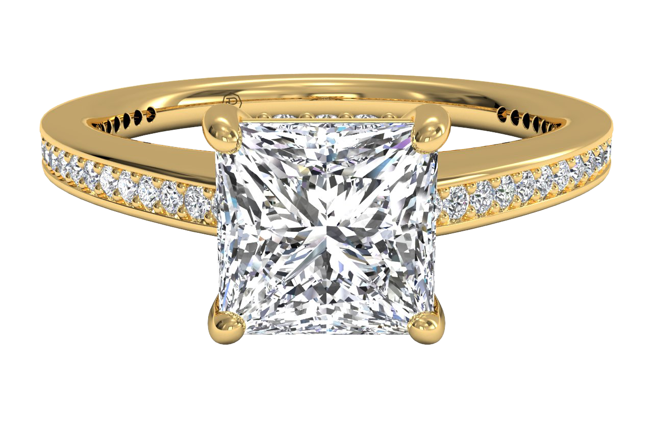 Judith Princess Cut Lab Grown Diamond 18Kt Yellow Gold Engagement Ring