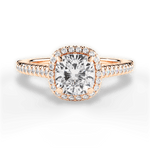 Jenny Cushion Cut Lab Grown Diamond 18Kt Rose Gold Engagement Ring