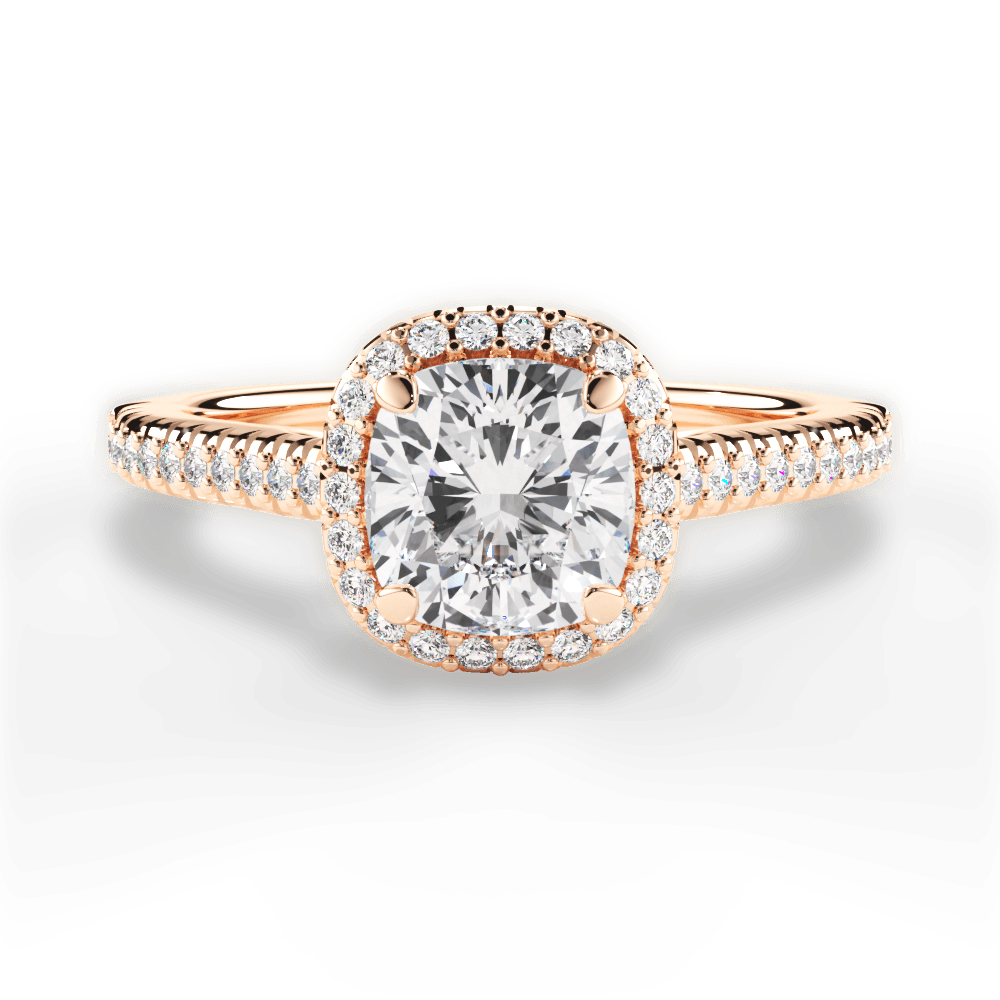Jenny Cushion Cut Lab Grown Diamond 18Kt Rose Gold Engagement Ring