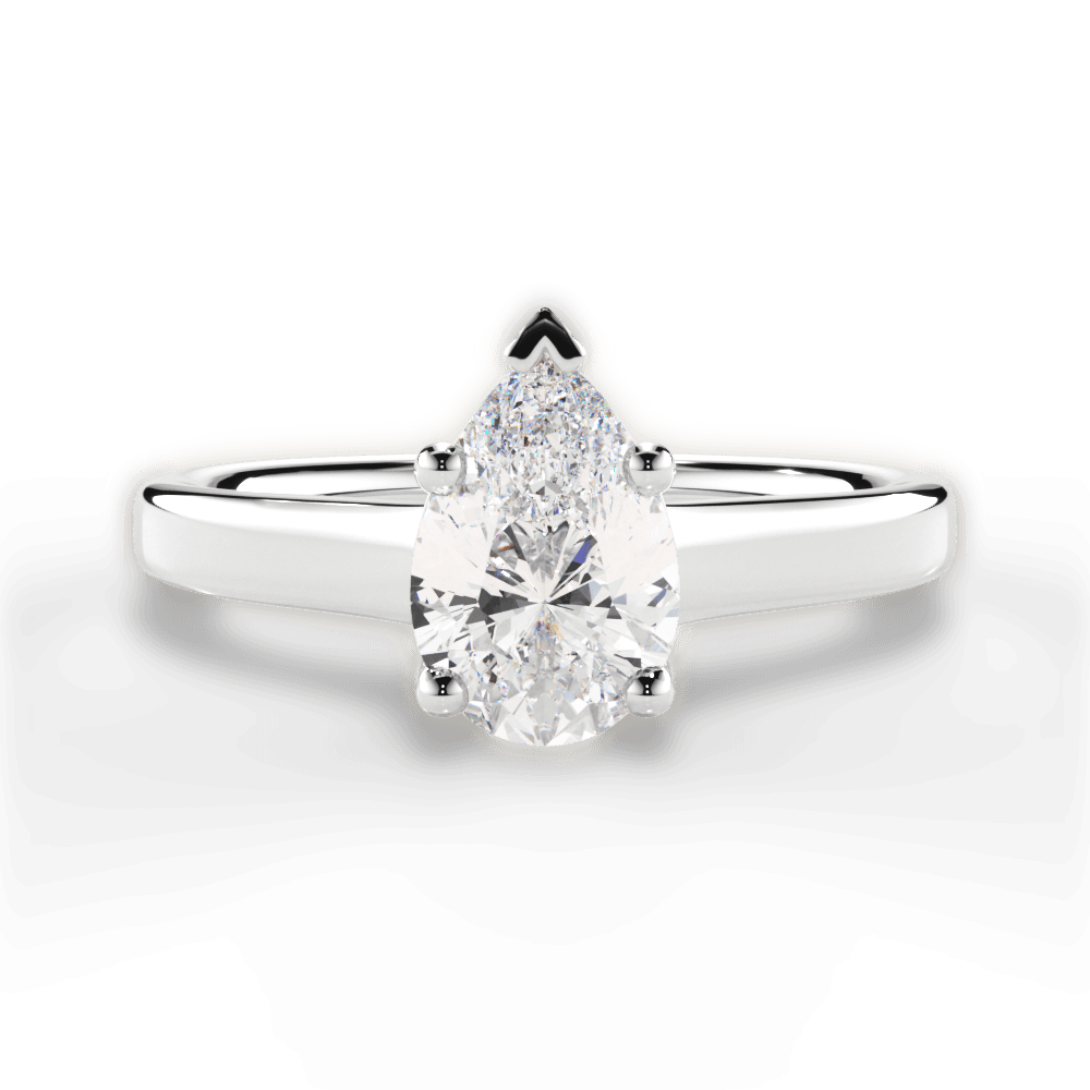 Ariana Pear Cut Lab Grown Diamond 18Kt White Gold Engagement Ring