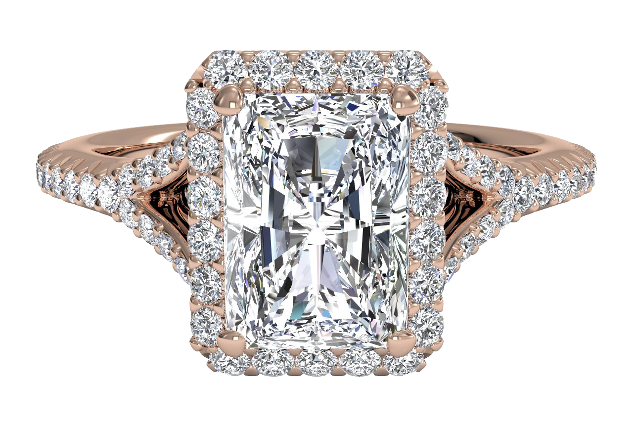 Judy Radiant Cut Lab Grown Diamond 18Kt Rose Gold Engagement Ring