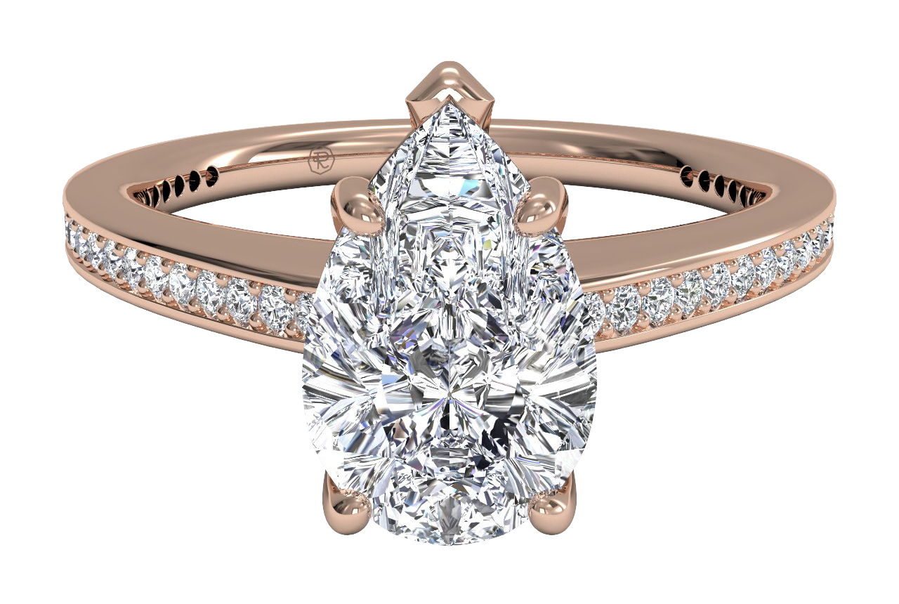 Judith Pear Cut Lab Grown Diamond 18Kt Rose Gold Engagement Ring