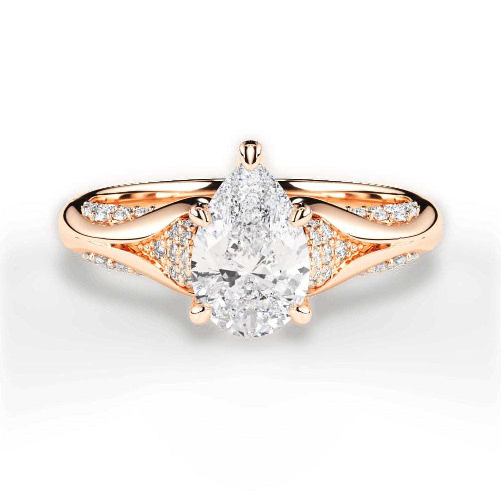 Isabel Pear Cut Lab Grown Diamond 18Kt Rose Gold Engagement Ring