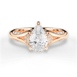 Isabel Pear Cut Lab Grown Diamond 18Kt Rose Gold Engagement Ring