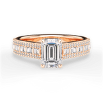 Lynn Emerald Cut Lab Grown Diamond 18Kt Rose Gold Engagement Ring