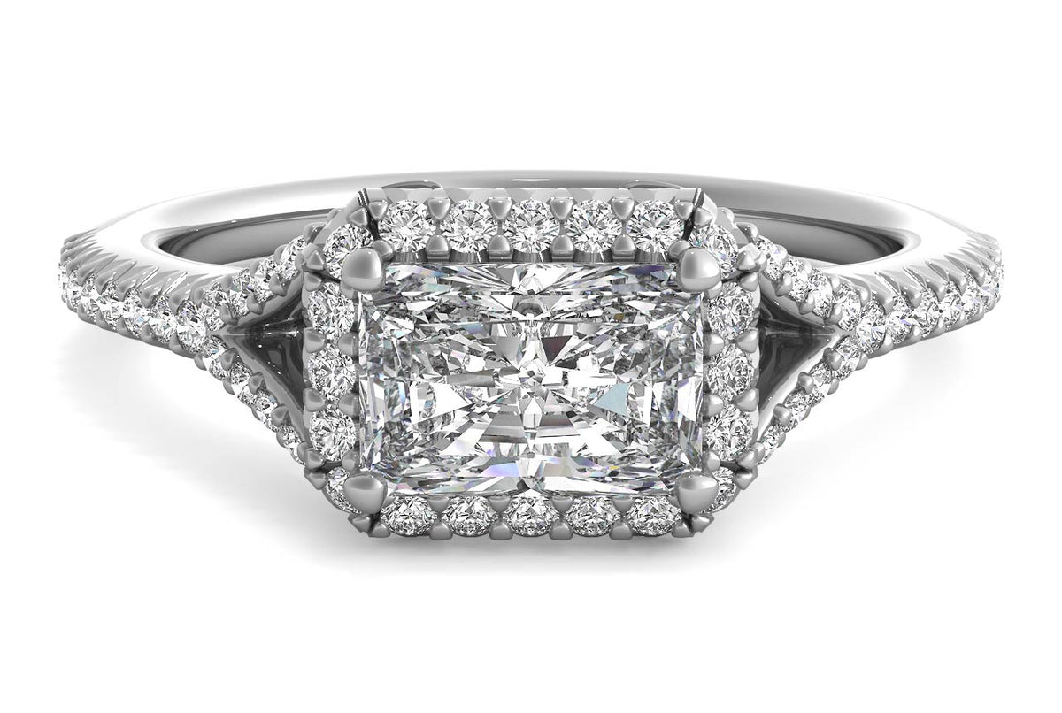 Kate Radiant Cut Lab Grown Diamond 18Kt White Gold Engagement Ring