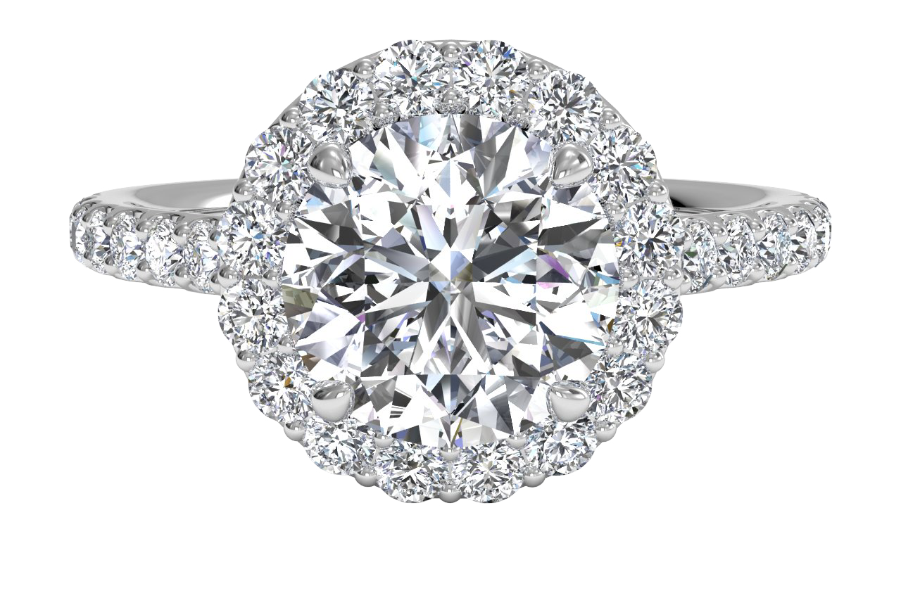 Leah Round Cut Lab Grown Diamond Platinum Engagement Ring