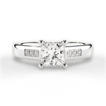 Brittany Princess Cut Lab Grown Diamond 18Kt White Gold Engagement Ring