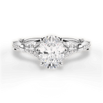 Geraldine Oval Cut Lab Grown Diamond 18Kt White Gold Engagement Ring