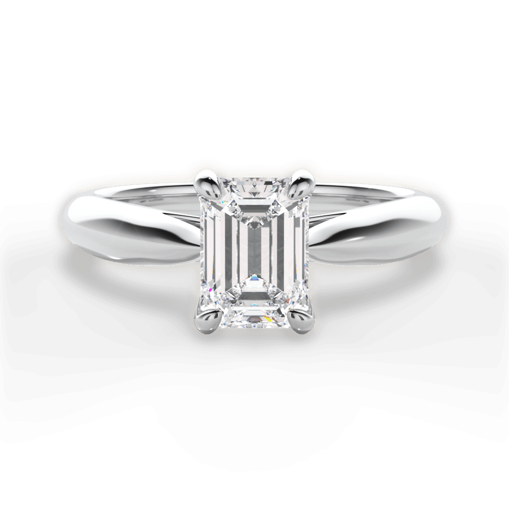 Beverly Emerald Cut Lab Grown Diamond Platinum Engagement Ring