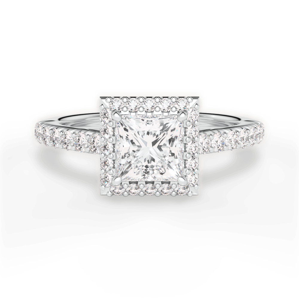 Kathleen Princess Cut Lab Grown Diamond Platinum Engagement Ring