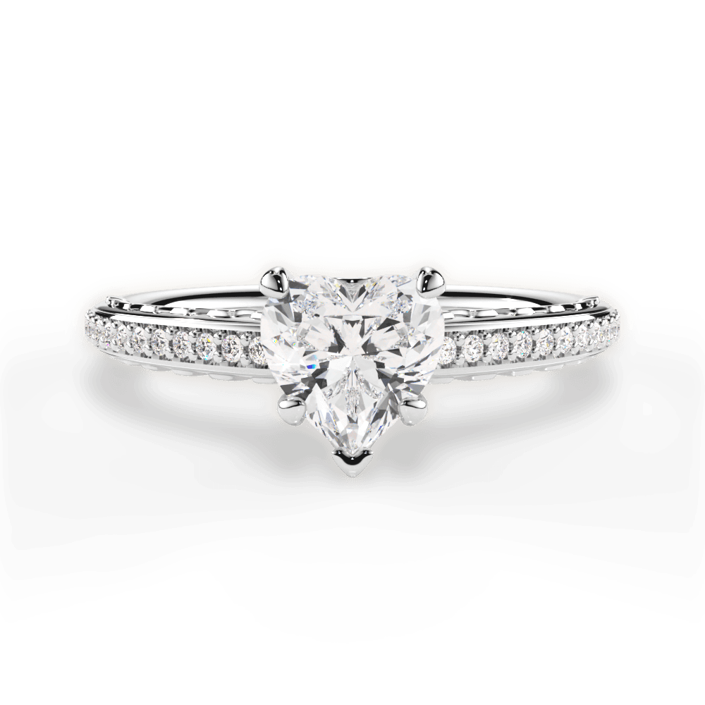 Caroline Heart Cut Lab Grown Diamond Platinum Engagement Ring