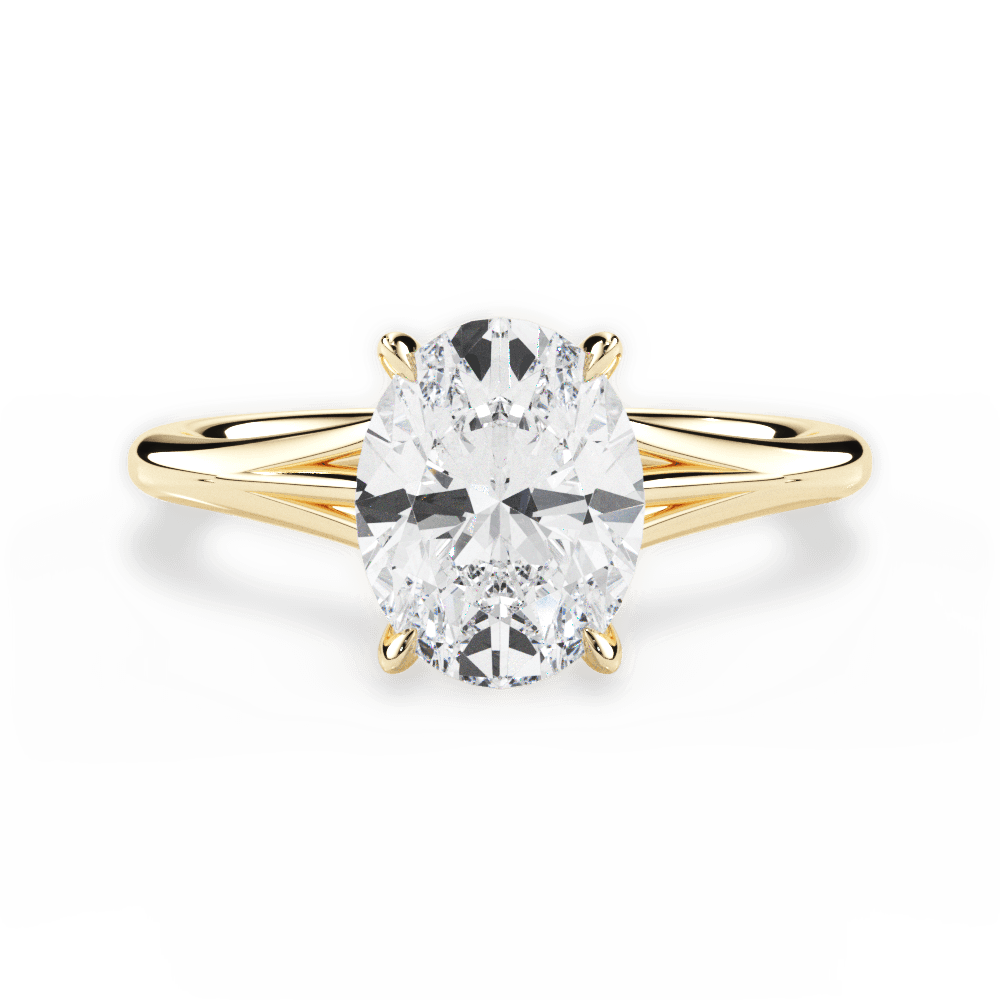 Anita Oval Cut Lab Grown Diamond 18Kt Yellow Gold Engagement Ring