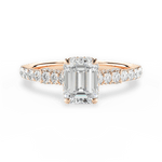 Laura Emerald Cut Lab Grown Diamond 18Kt Rose Gold Engagement Ring