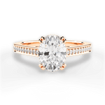 Denise Oval Cut Lab Grown Diamond 18Kt Rose Gold Engagement Ring