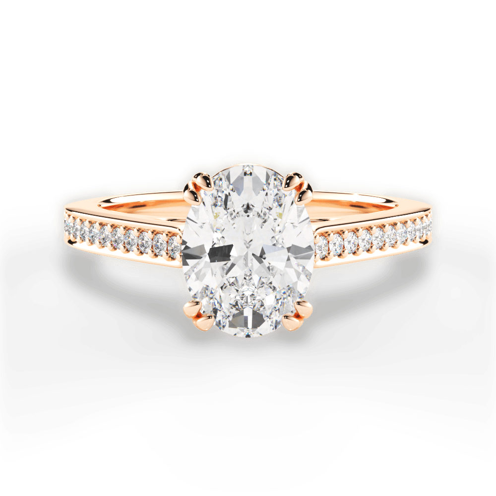 Denise Oval Cut Lab Grown Diamond 18Kt Rose Gold Engagement Ring