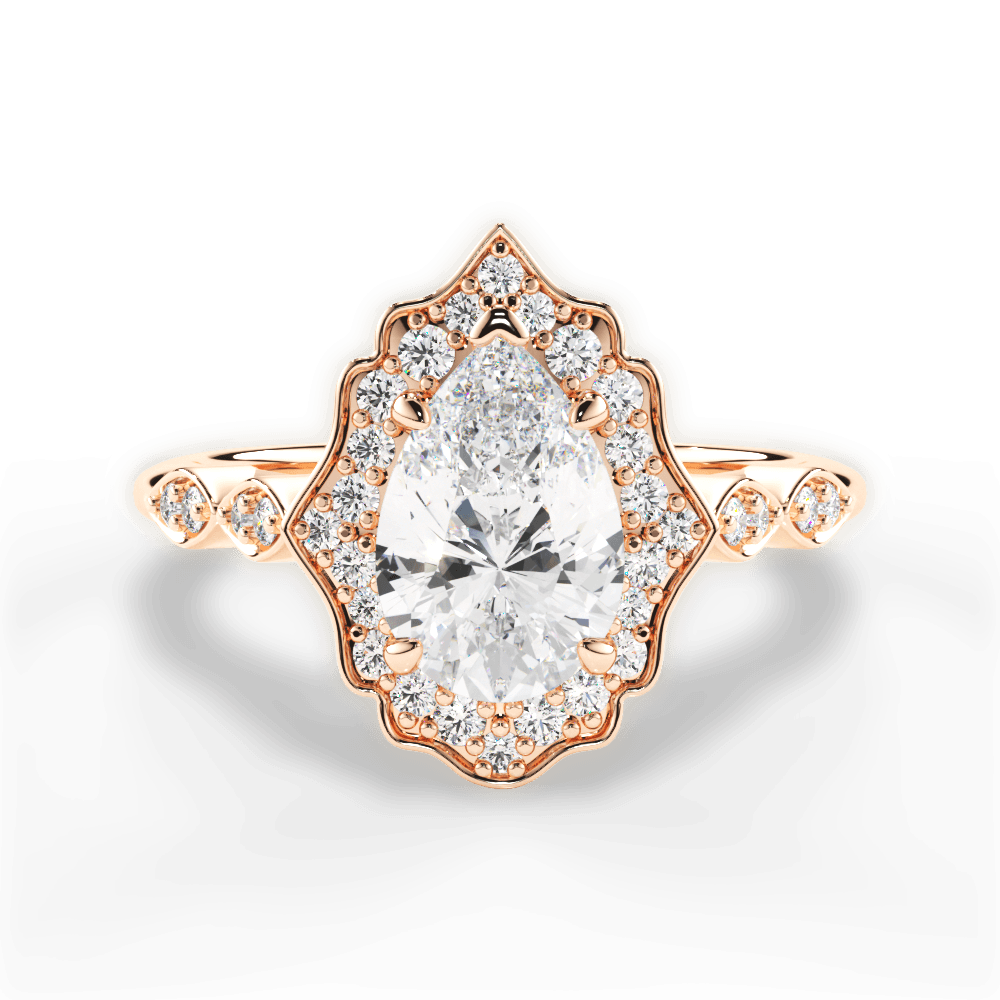 Julie Pear Cut Lab Grown Diamond 18Kt Rose Gold Engagement Ring