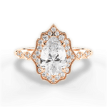 Julie Pear Cut Lab Grown Diamond 18Kt Rose Gold Engagement Ring