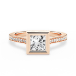 Deanna Princess Cut Lab Grown Diamond 18Kt Rose Gold Engagement Ring