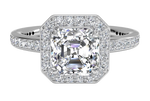 Karen Asscher Cut Lab Grown Diamond Platinum Engagement Ring