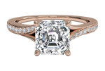 Elise Asscher Cut Lab Grown Diamond 18Kt Rose Gold Engagement Ring