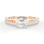 Katelyn Asscher Cut Lab Grown Diamond 18Kt Rose Gold Engagement Ring