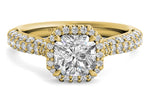 Lucy Asscher Cut Lab Grown Diamond 18Kt Yellow Gold Engagement Ring
