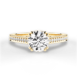 Denise Round Cut Lab Grown Diamond 18Kt Yellow Gold Engagement Ring