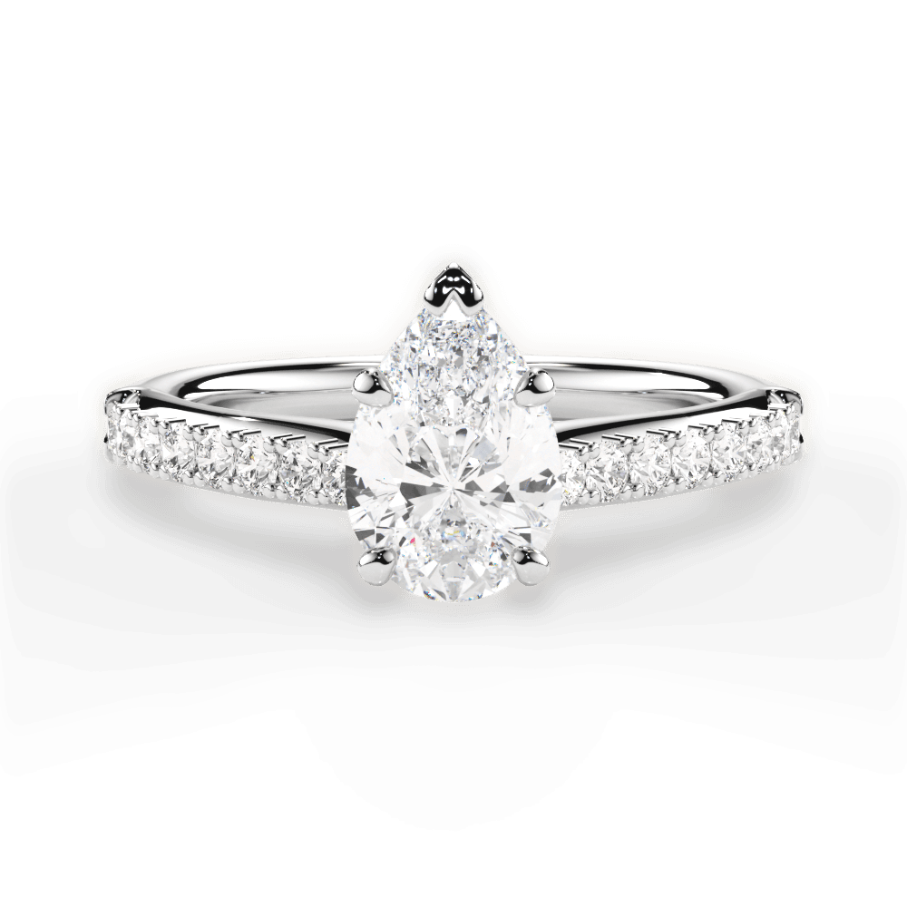 Elizabeth Pear Cut Lab Grown Diamond Platinum Engagement Ring