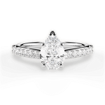 Elizabeth Pear Cut Lab Grown Diamond Platinum Engagement Ring