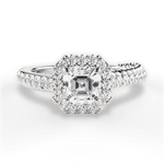 Kim Asscher Cut Lab Grown Diamond Platinum Engagement Ring
