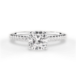 Giselle Cushion Cut Lab Grown Diamond 18Kt White Gold Engagement Ring