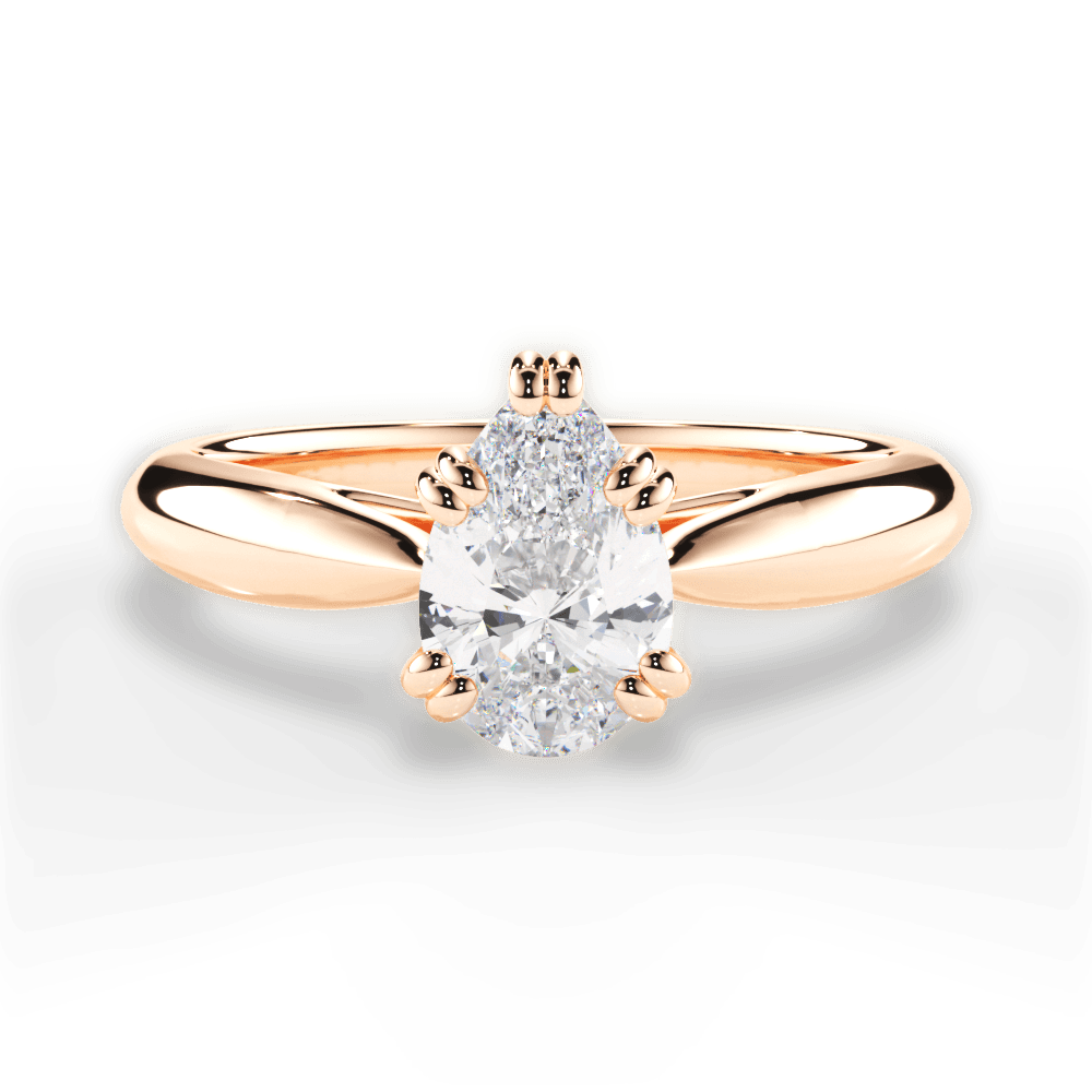 Gillian Pear Cut Lab Grown Diamond 18Kt Rose Gold Engagement Ring