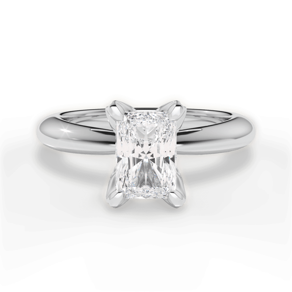 Elaine Radiant Cut Lab Grown Diamond 18Kt White Gold Engagement Ring