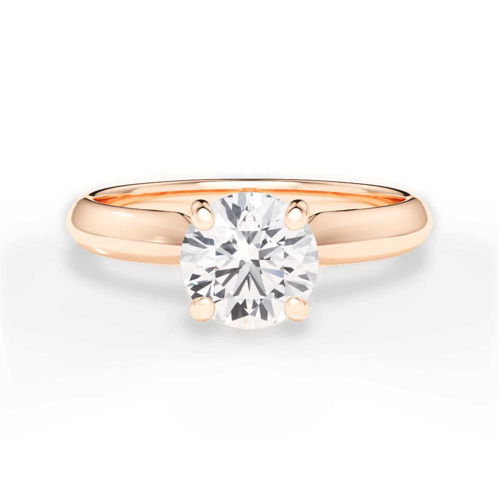 Beth Round Cut Lab Grown Diamond 18Kt Rose Gold Engagement Ring