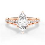 Leslie Marquise Cut Lab Grown Diamond 18Kt Rose Gold Engagement Ring