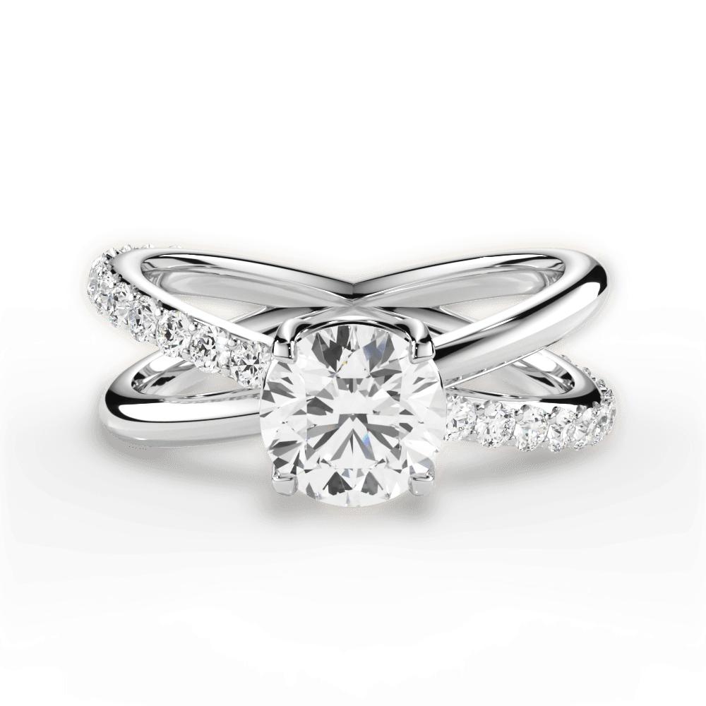 Jennifer Round Cut Lab Grown Diamond 14Kt White Gold Engagement Ring