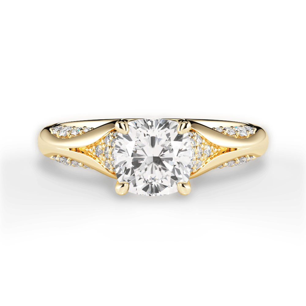 Isabel Cushion Cut Lab Grown Diamond 18Kt Yellow Gold Engagement Ring