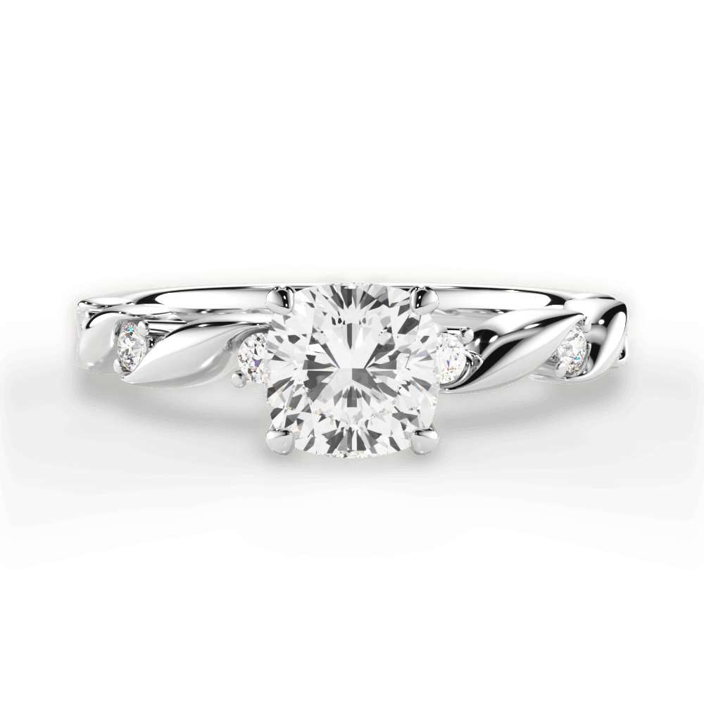 Emma Cushion Cut Lab Grown Diamond Platinum Engagement Ring