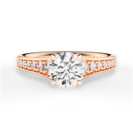 Leslie Round Cut Lab Grown Diamond 18Kt Rose Gold Engagement Ring