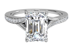 Elise Emerald Cut Lab Grown Diamond Platinum Engagement Ring
